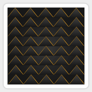 Golden triangular pattern on blue gray background filling the frame. Sticker